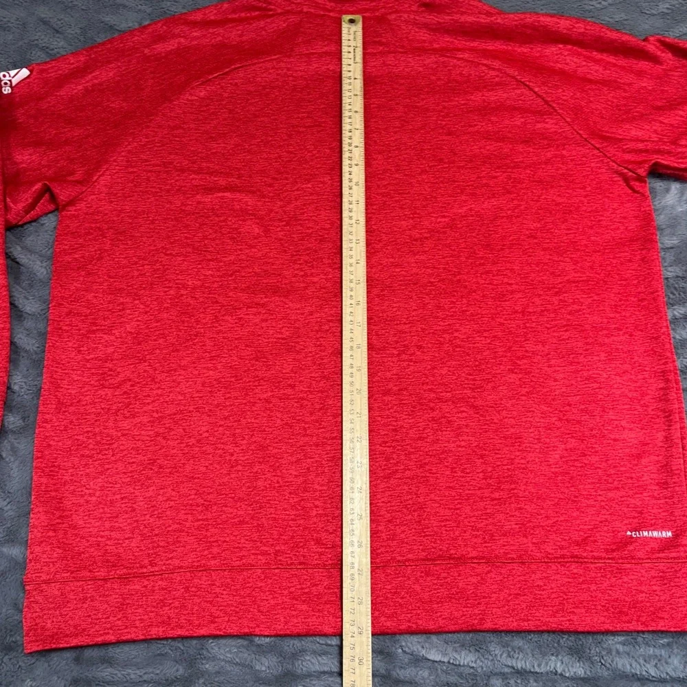 Adidas Climawarm Hoodie Mens 2XL Red Heathered Pullover Sweatshirt AN260